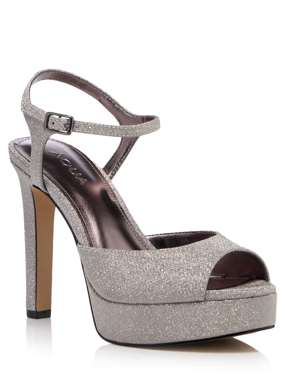 Aqua Women's Poppy Glitter Platform Sandals Silver Size 8